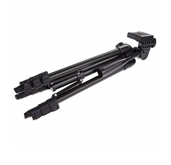 Tripod Portable Camera phone Foldable with Mobile Clip Holder Bracket, Fully Flexible Mount Tripod, Stand with 3D Head & Quick Release Plate
