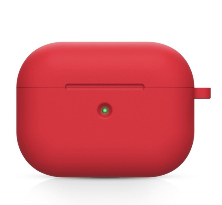 Case for AirPods 3 silicone cover with Keychain, Protective red