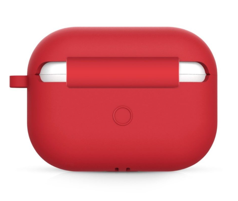 Case for AirPods 3 silicone cover with Keychain, Protective red