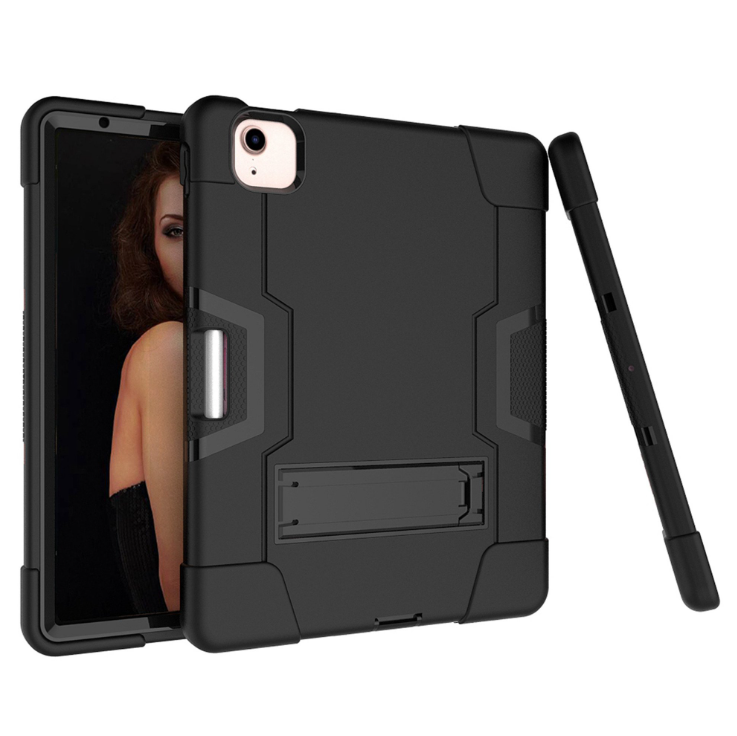 Case for iPad Air 4-2020/21/22 10.9 inch iPad Pro 2018/20/21/22 11 inch Hard Case Survivor shockproof anti drop armor anti-shock with stand Black