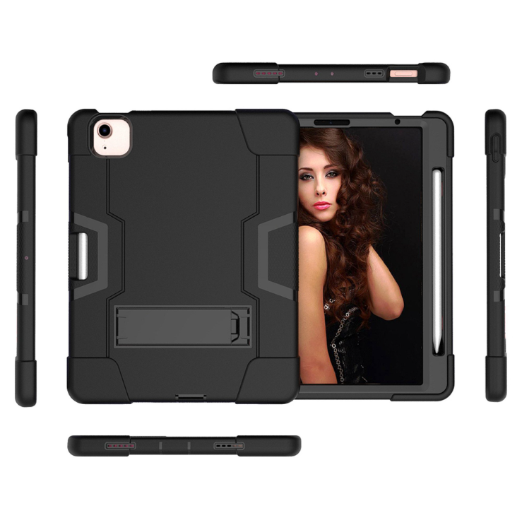 Case for iPad Air 4-2020/21/22 10.9 inch iPad Pro 2018/20/21/22 11 inch Hard Case Survivor shockproof anti drop armor anti-shock with stand Black