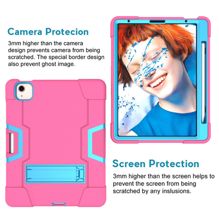 Case for iPad Air 4-2020/21/22 10.9 inch iPad Pro 2018/20/21/22 11 inch Hard Case Survivor shockproof anti drop armor anti-shock with stand Pink