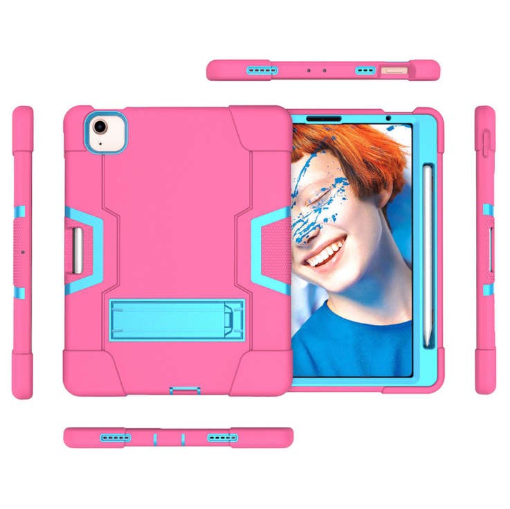 Case for iPad Air 4-2020/21/22 10.9 inch iPad Pro 2018/20/21/22 11 inch Hard Case Survivor shockproof anti drop armor anti-shock with stand Pink