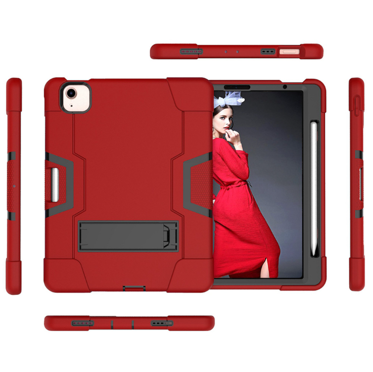 Case for iPad Air 4-2020/21/22 10.9 inch iPad Pro 2018/20/21/22 11 inch Hard Case Survivor shockproof anti drop armor anti-shock with stand red