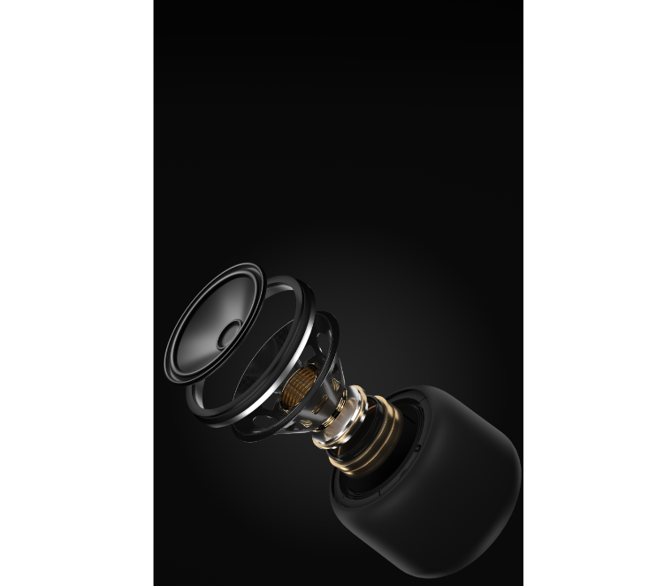 Devia mini bluetooth wireless speaker. Waterproof with lanyard for phones, PC, laptops, iPads and tablets. 5W. 8 hours playtime. Black