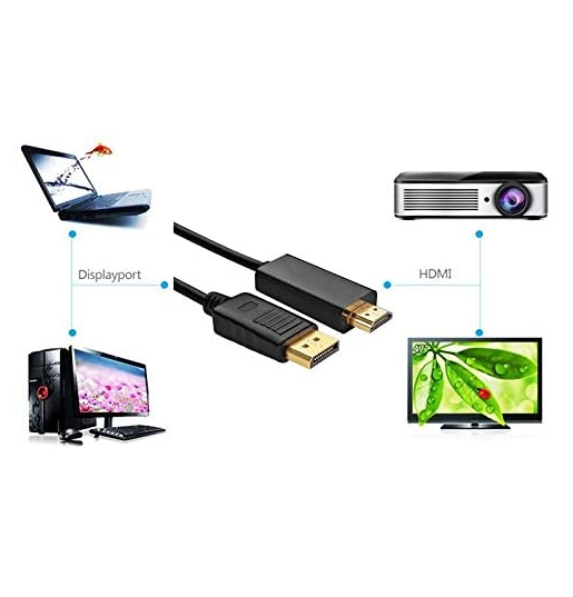 4K DisplayPort DP male to HDMI male cable 1.5m black