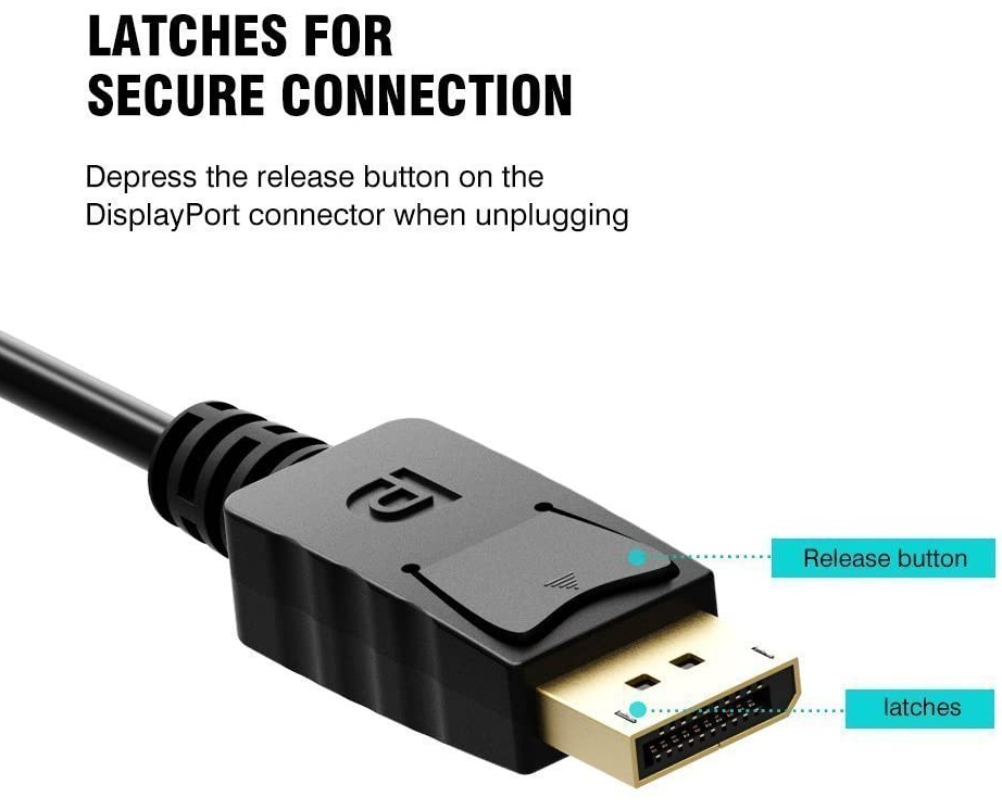 DisplayPort DP male to VGA male cable 1.5m black
