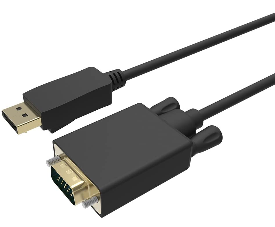 DisplayPort DP male to VGA male cable 1.5m black