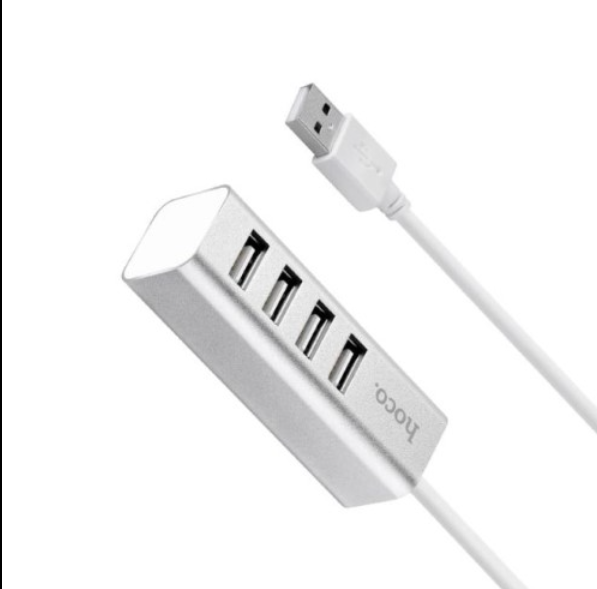 Hoco USB A To 4 Port USB 2.0 Hub Black compatibility PC or MAC, PlayStation 4