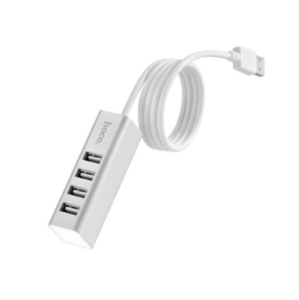 Hoco USB A To 4 Port USB 2.0 Hub Black compatibility PC or MAC, PlayStation 4