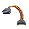 Pack of 2 SATA 15 Pin Male to 2 x 15 Pin Female SATA 15 Pin 1 to 2 Power Extension Y Splitter Cable