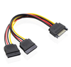 Pack of 2 SATA 15 Pin Male to 2 x 15 Pin Female SATA 15 Pin 1 to 2 Power Extension Y Splitter Cable