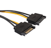 Pack of 2, 15-pin SATA power supply connectors to a 6-pin PCI E connector