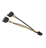 Pack of 2, 15-pin SATA power supply connectors to a 6-pin PCI E connector