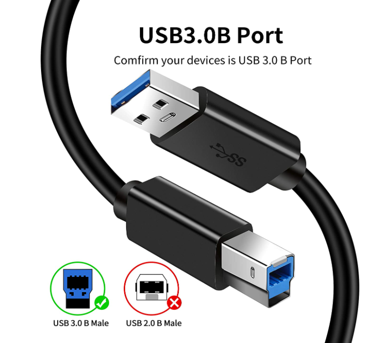 Printer cable USB 3.0 A Male to B Male Cable 2m black printer scanner