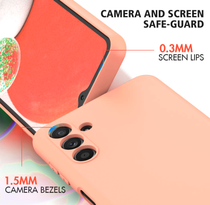 Samsung A04s phone case Soft Flexible Rubber Protective Cover pink liquid silicone