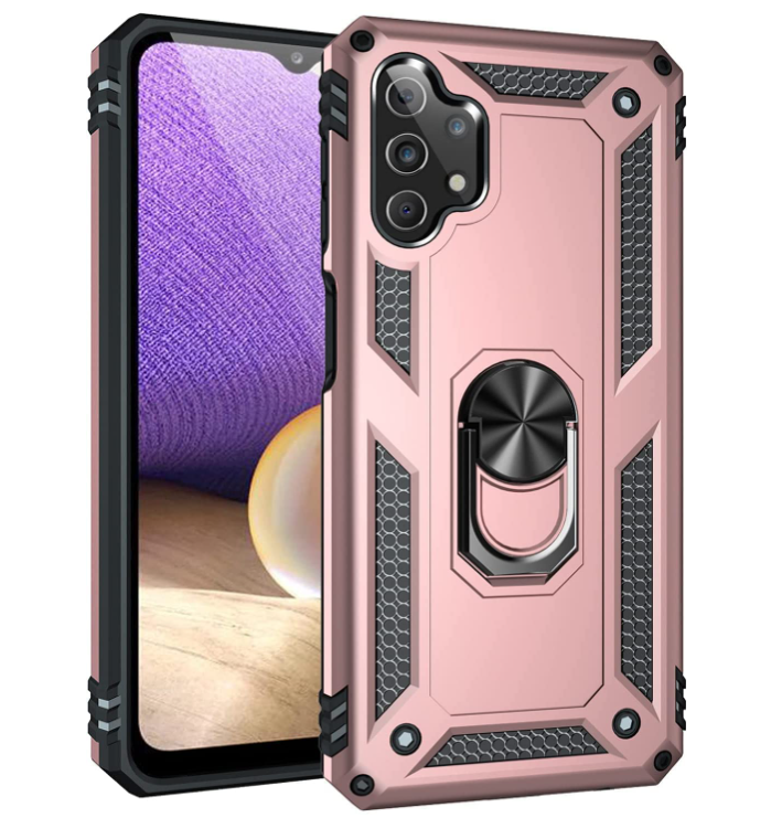 Samsung A04s phone case rose gold ring armor anti drop shockproof rugged protective