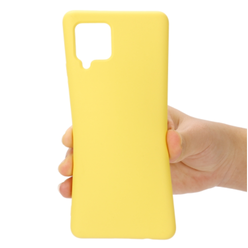Samsung A12 phone case Soft Flexible Rubber Protective Cover liquid silicone - yellow