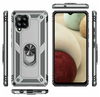 Samsung A12 phone case silver ring armor anti drop shockproof rugged protective