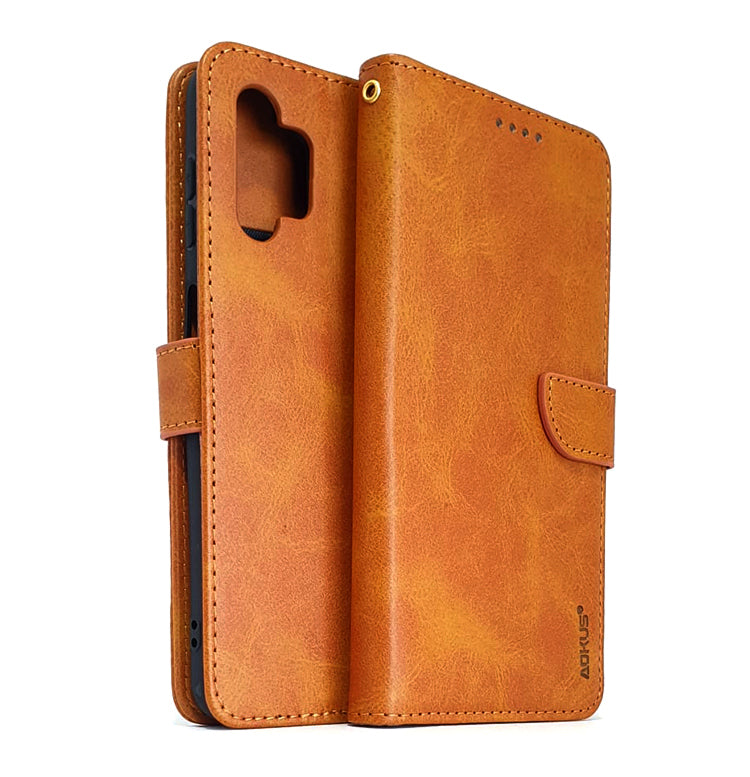 Samsung A13 4G 5G / A04s 5G phone case wallet cover flip anti drop anti slip shockproof brown cover