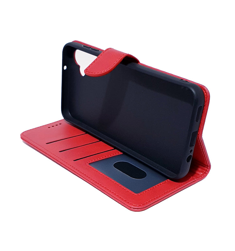 Samsung A14 4G 5G phone case wallet cover flip anti drop anti slip shockproof red