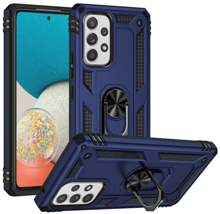 Samsung A23 4G 5G phone case blue ring armor anti drop shockproof rugged protective
