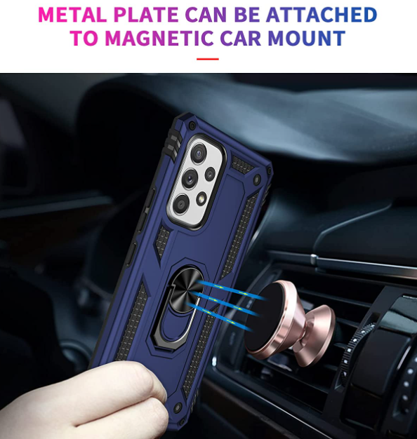 Samsung A23 4G 5G phone case blue ring armor anti drop shockproof rugged protective