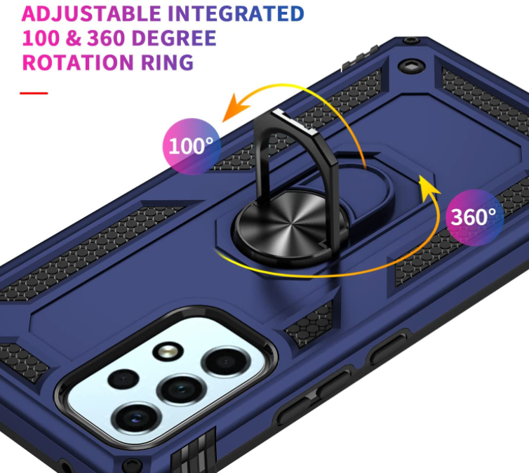 Samsung A23 4G 5G phone case blue ring armor anti drop shockproof rugged protective