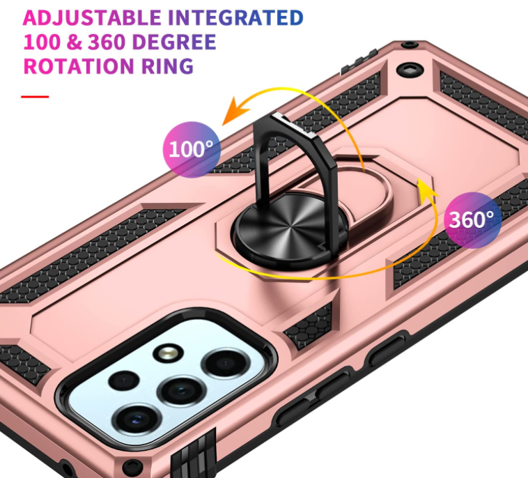 Samsung A23 4G 5G phone case rose gold ring armor anti drop shockproof rugged protective