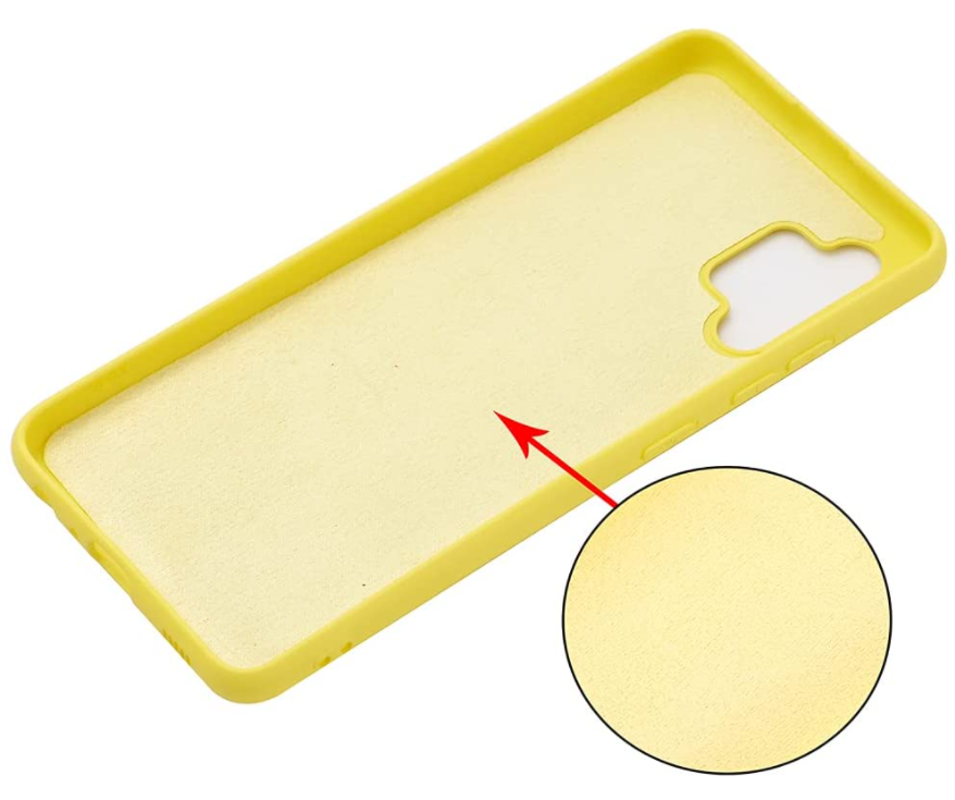 Samsung A32 5G phone case Soft Flexible Rubber Protective Cover yellow liquid silicone