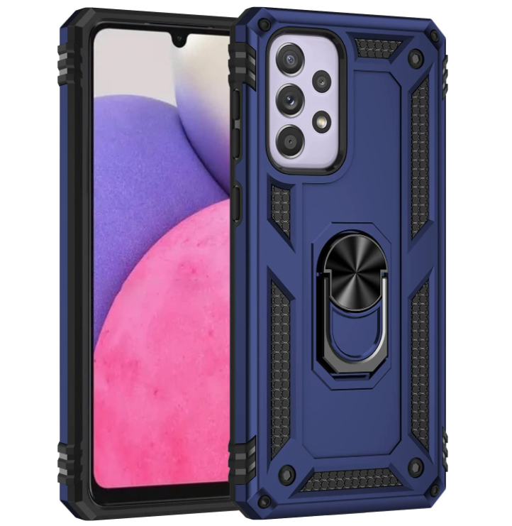 Samsung A33 5G phone case Blue ring armor anti drop shockproof rugged protective