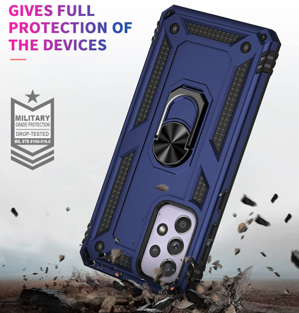 Samsung A33 5G phone case Blue ring armor anti drop shockproof rugged protective
