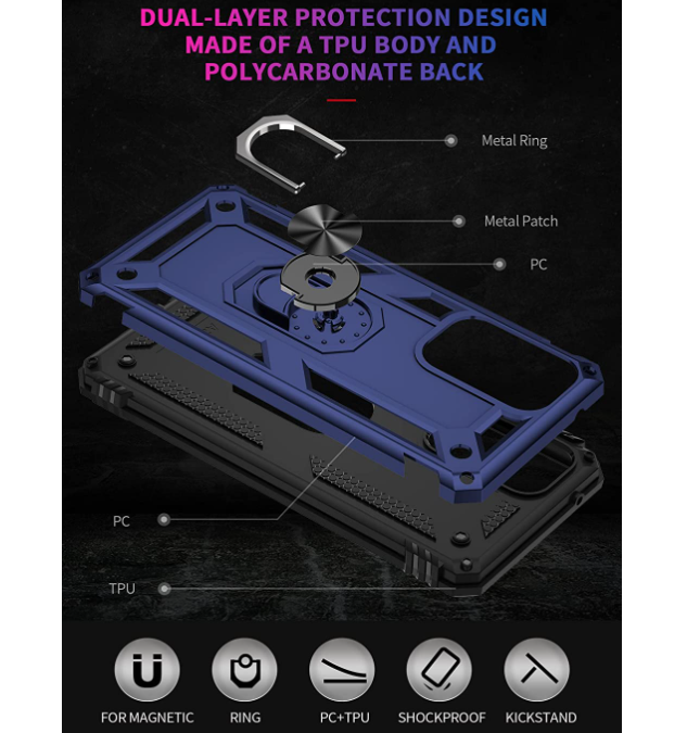 Samsung A33 5G phone case Blue ring armor anti drop shockproof rugged protective