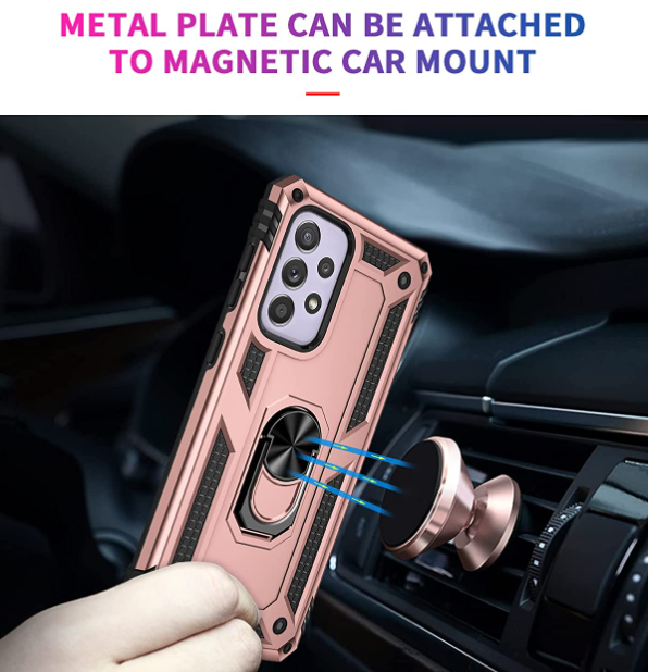 Samsung A33 5G phone case rose gold ring armor anti drop shockproof rugged protective