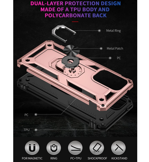 Samsung A33 5G phone case rose gold ring armor anti drop shockproof rugged protective