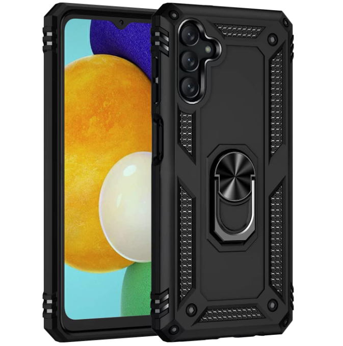 Samsung A34 5G phone case Black ring armor anti drop shockproof rugged protective