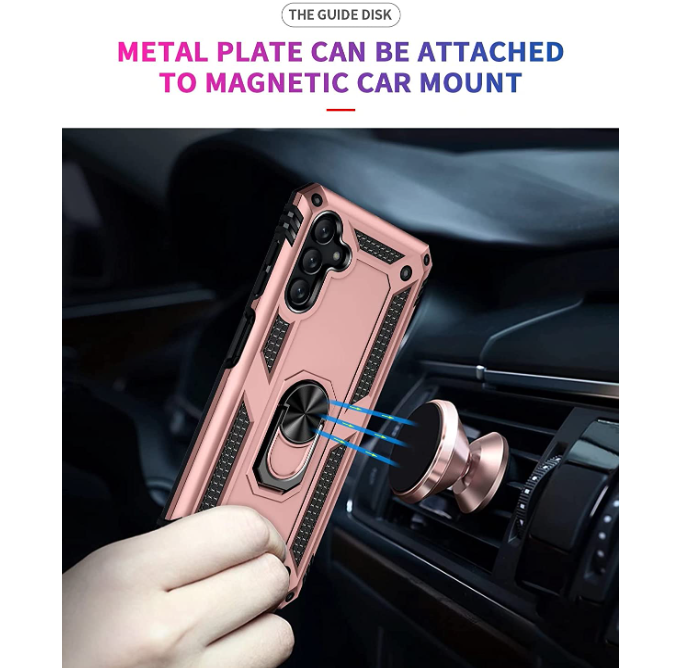 Samsung A34 5G phone case Rose gold ring armor anti drop shockproof rugged protective