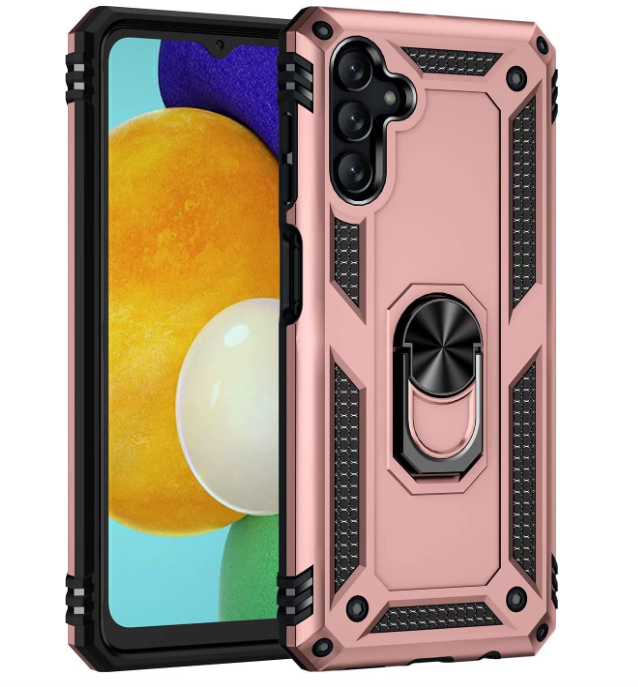 Samsung A34 5G phone case Rose gold ring armor anti drop shockproof rugged protective