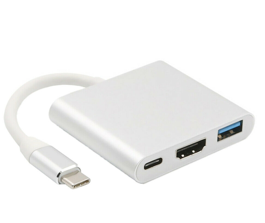 USB C to HDMI Multiport Adapter to USB (3 amp PD power InPut), HDMI 4K and USB-C for Android, iPhone 15, iPad 2020-2023, laptops and Macbooks