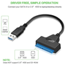 USB A To SATA Adapter. Hard Drive Cable for 2.5 inch SATA and 3 inch HDD SSD. 7/15 Pin