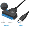 USB A To SATA Adapter. Hard Drive Cable for 2.5 inch SATA and 3 inch HDD SSD. 7/15 Pin