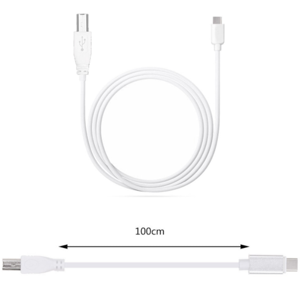 USB-C to Piano Keyboard Cable Audio Converter 1m USB C to USB-B for Simply Piano app Android phone tablet iPad with USB-C port