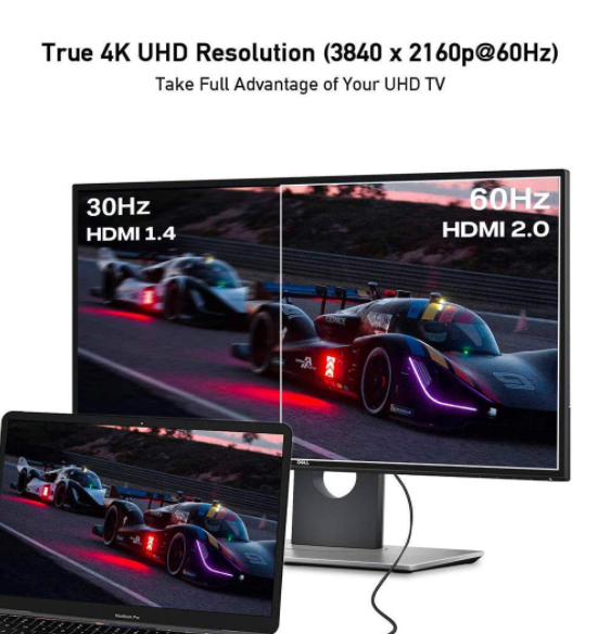 USB C to HDMI Cable. 4k Thunderbolt 3 for Android, iPhone 15, Laptop, MacBook Pro/Air iPad Pro iPad Air 2020-2024 iMac, Surface to TV Monitor 2M UA27
