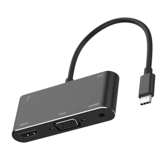 USB C to HDMI hub Multiport Adapter to USB (PD), HDMI 4K, VGA, 3.5mm AUX audio output & USB-C. Android, iPhone 15, iPad 2020-2023, laptops and Macbook