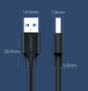 Ugreen USB to USB cable USB 2.0 (male) - USB 2.0 (male) cable 1.5 m black