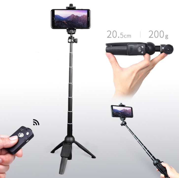 Wireless Selfie Stick 360 Tripod Monopod with Bluetooth Remote Shutter Universal for iPhone Android Smartphones