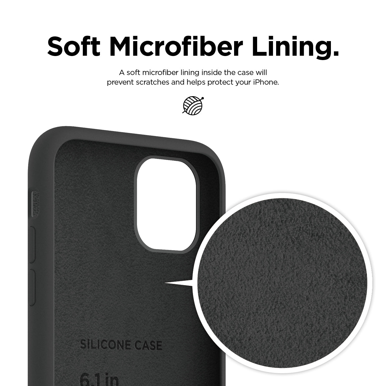 iPhone 11 Phone case. Soft, flexible liquid silicone protective cover. Black