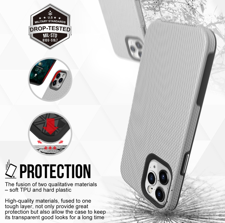 iPhone 12 / 12 Pro phone case anti drop anti slip shockproof rugged dotted red