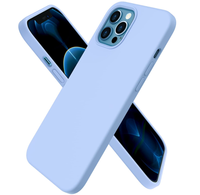 iPhone 12 / 12 pro phone case Soft Flexible Rubber Protective Cover light blue liquid silicone
