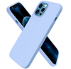 iPhone 12 / 12 pro phone case Soft Flexible Rubber Protective Cover light blue liquid silicone